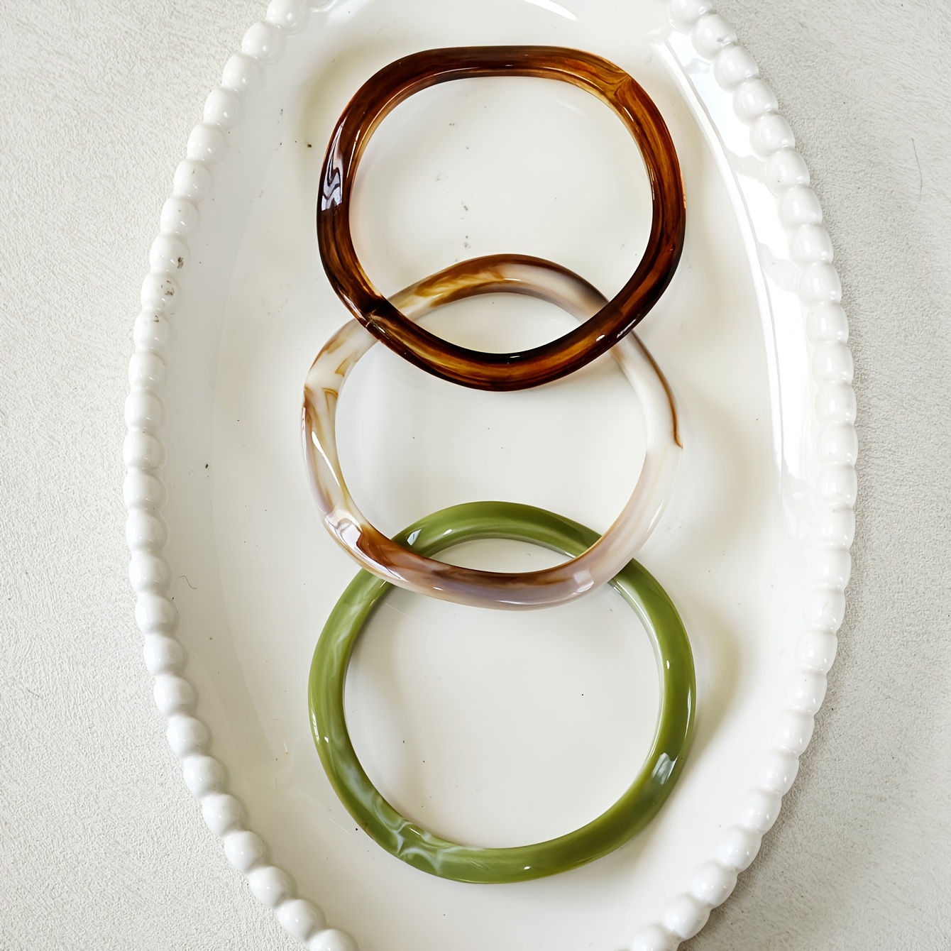 Acrylic Women's Irregular Geometric Bangle Stackable Bracelet